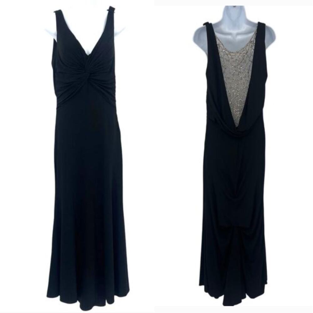 Camille La Vie Y2K Formal Dress Sz 6 Old Hollywood Crystal Drape Whimsigoth Prom